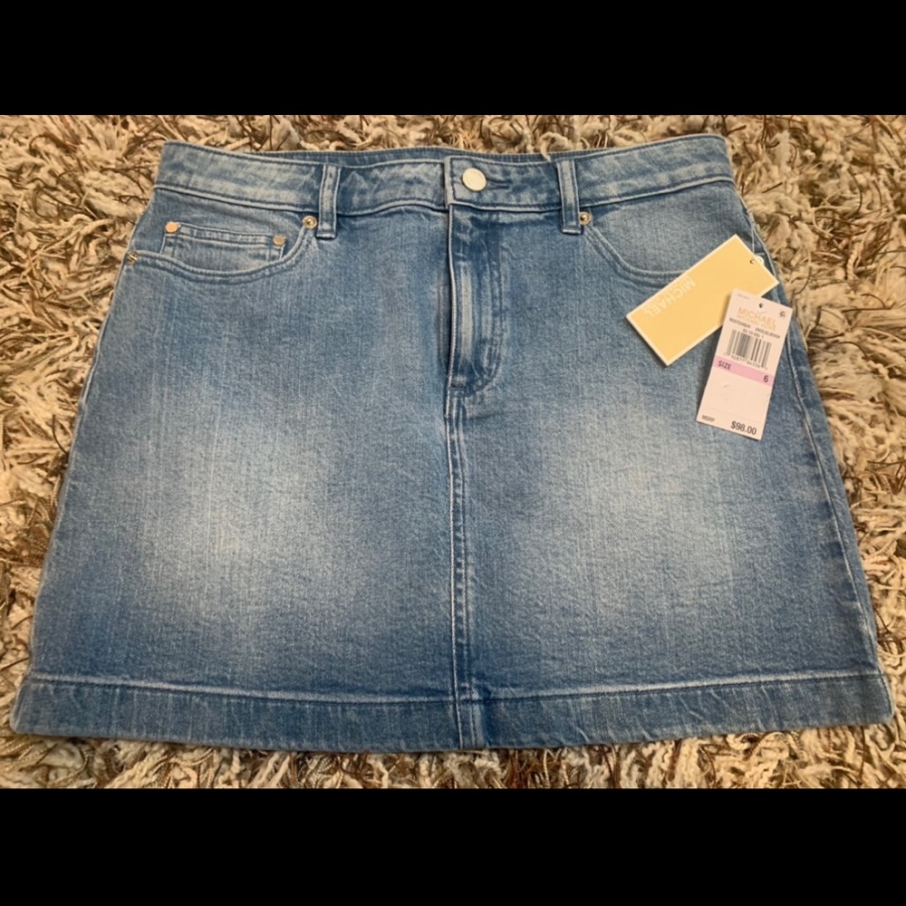 NWT Michael Kors denim mini skirt size 6